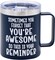 4E's Novelty Coffee Mug Sometimes You Forget You’re Awesome, 14 oz - Steel Navy Blue, Awesome Christmas Gift Coffee Mugs for Men with Lid - Inspirational Birthday Coffee Mug Gifts for Dad, Guy